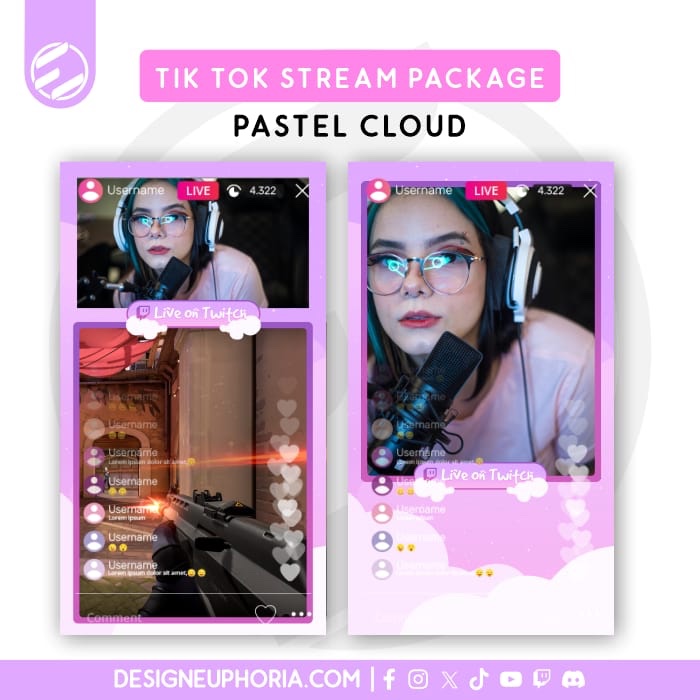 Pastel Cloud TikTok Stream Overlay - Image 2