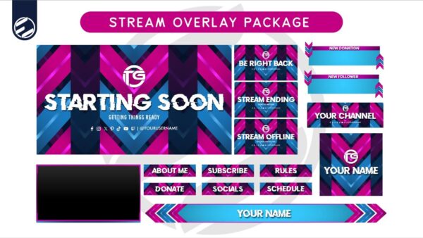 Stream Overlay Package - Magical Magenta