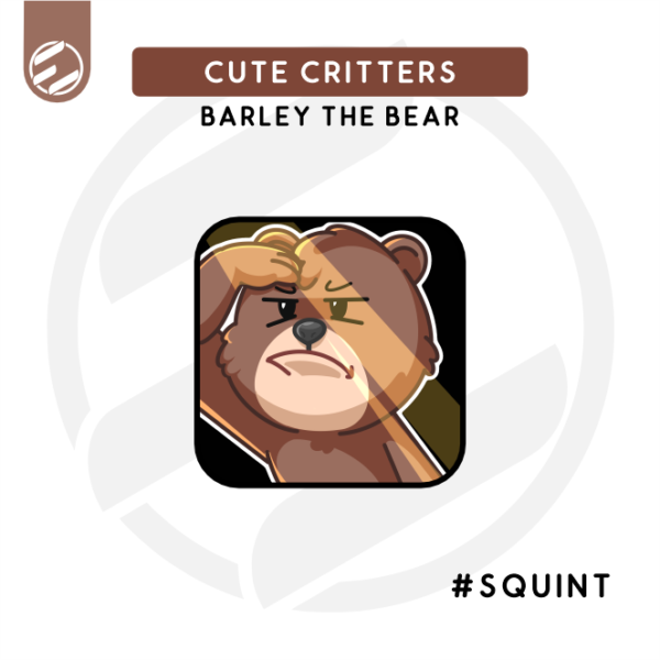 Cute Critters – Barley the Bear "Squint" Twitch Emote