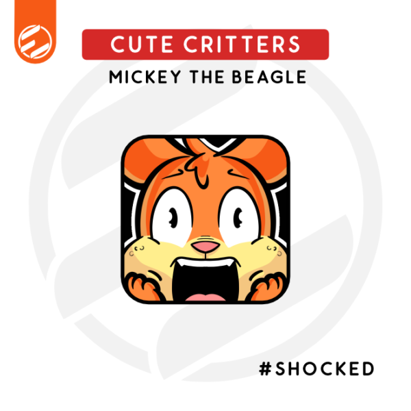 Cute Critters – Mickey the Beagle "Shocked" Twitch Emote