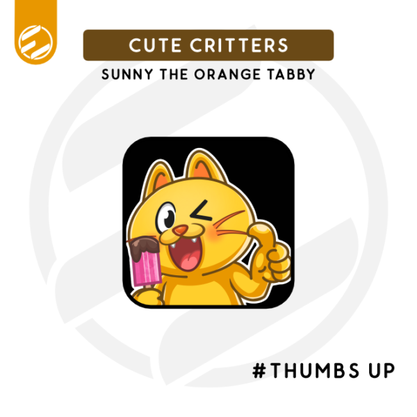 Cute Critters – Sunny the Orange Tabby "Thumbs Up" Twitch Emote