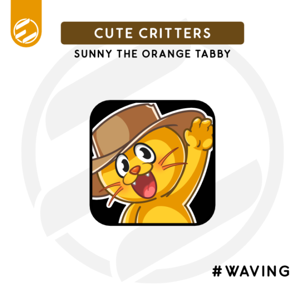 Cute Critters – Sunny the Orange Tabby "Waving" Twitch Emote